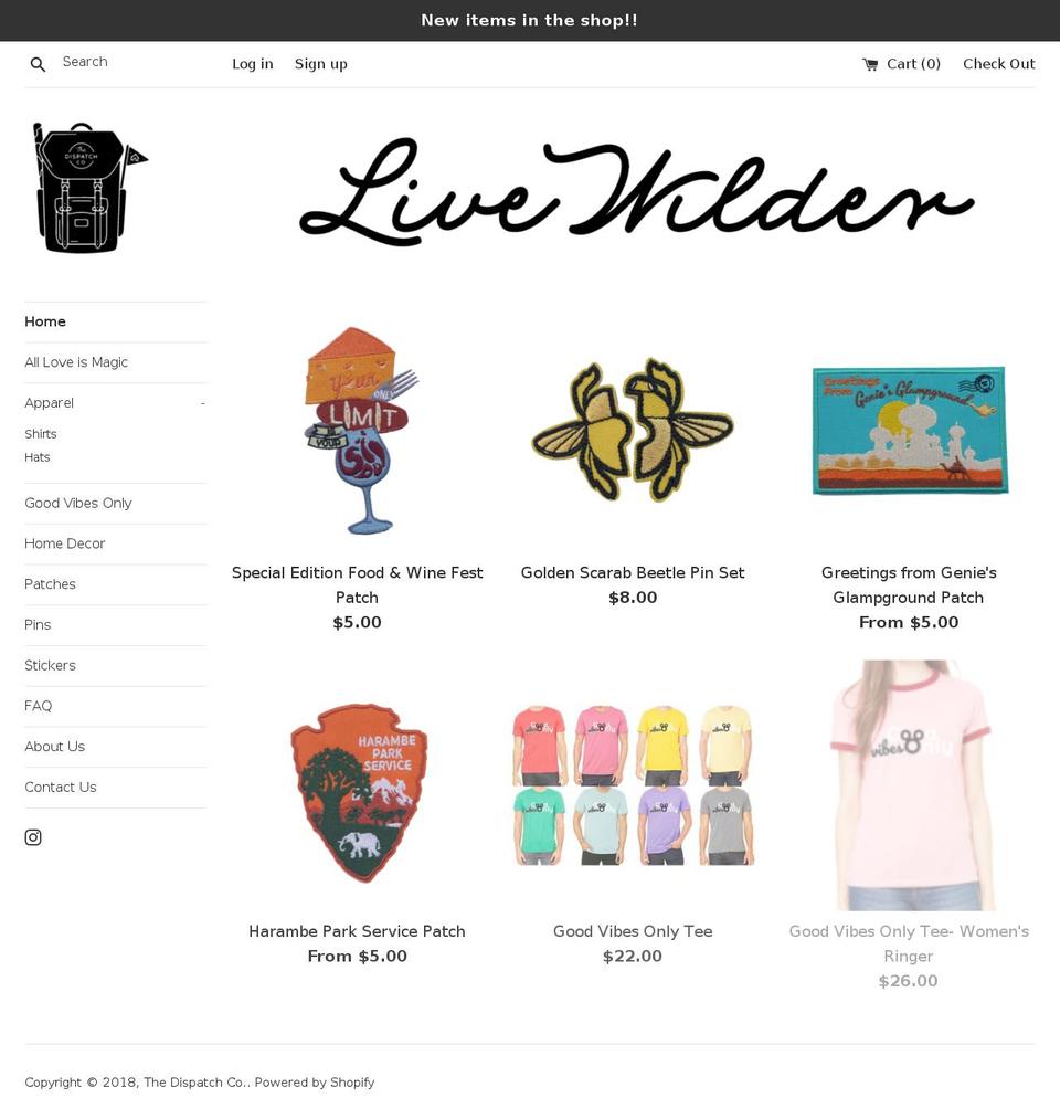 thedispatchco.com shopify website screenshot