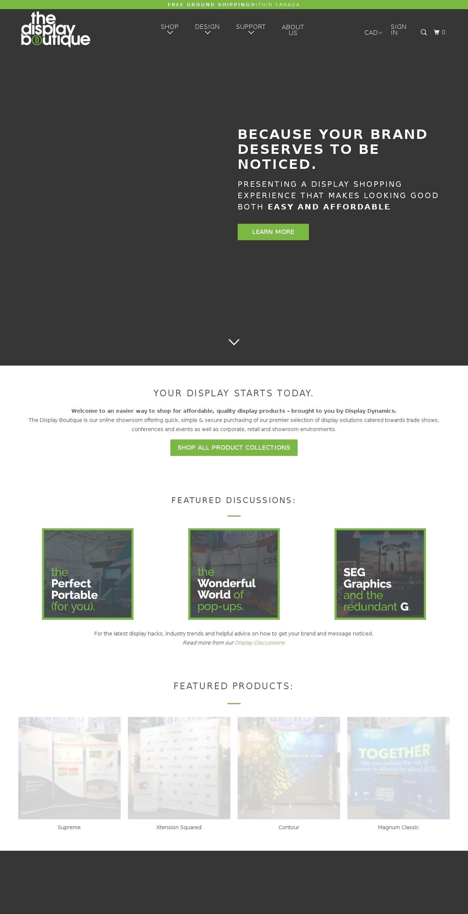 thedisplayboutique.com — Shopify storefront screenshot