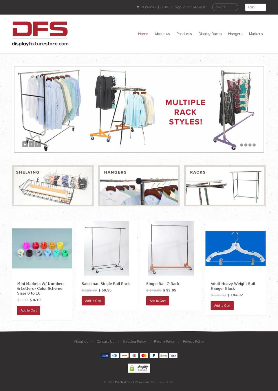 thedisplayfixturestore.com shopify website screenshot