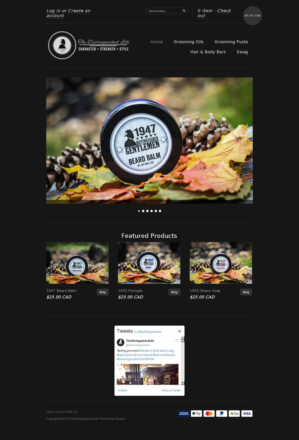 thedistinguishedlife.com shopify website screenshot