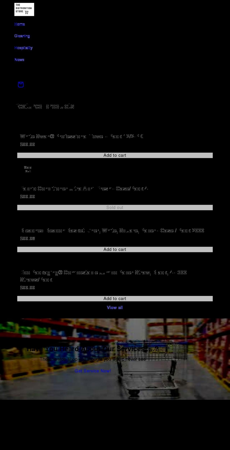 thedistributionstore.com shopify website screenshot