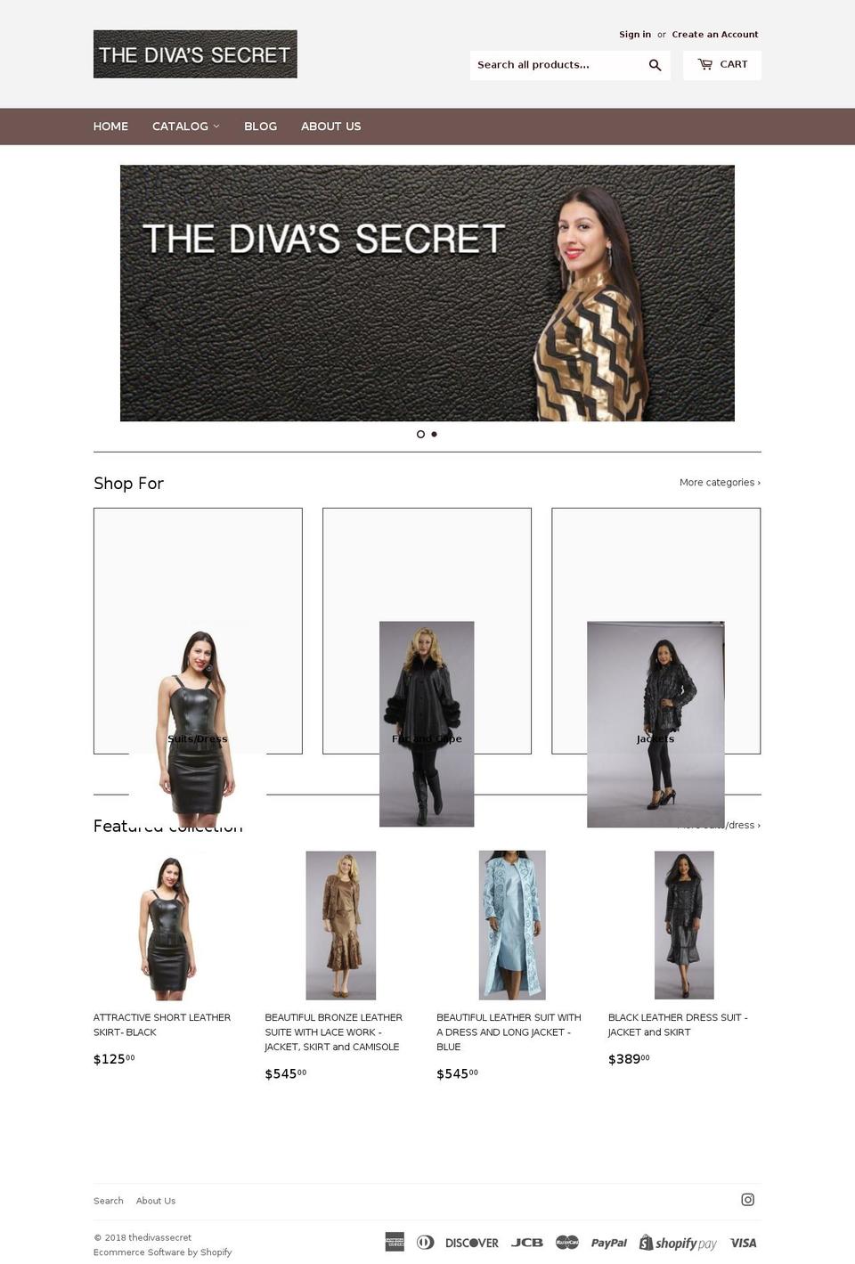 thedivassecret.com — Shopify storefront screenshot