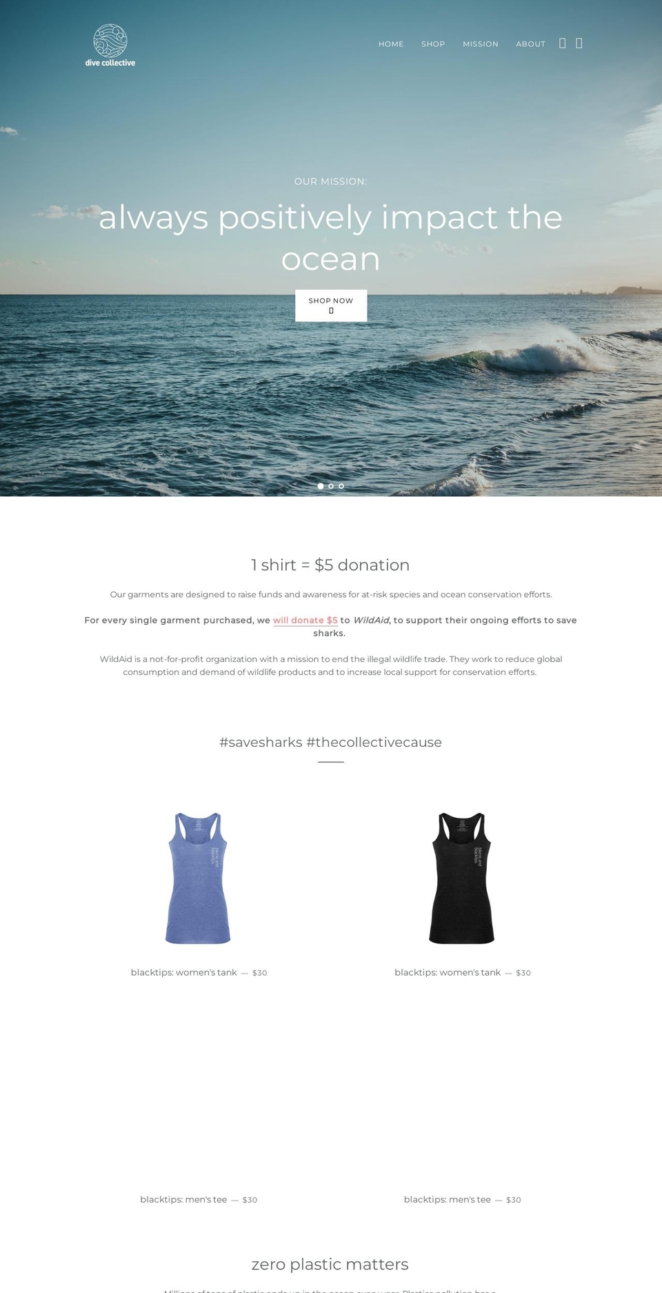 thedivecollective.com — Shopify storefront screenshot