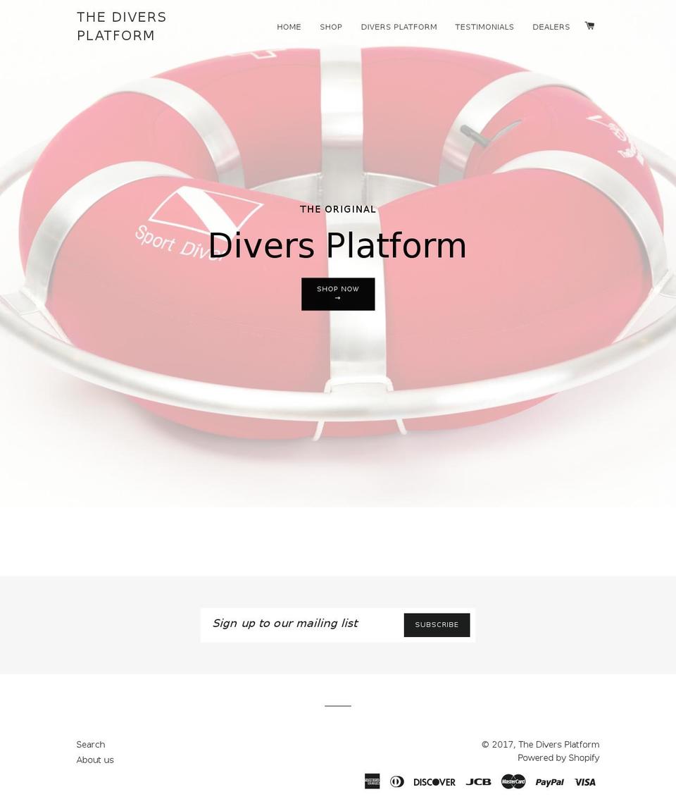 thediversplatform.com shopify website screenshot