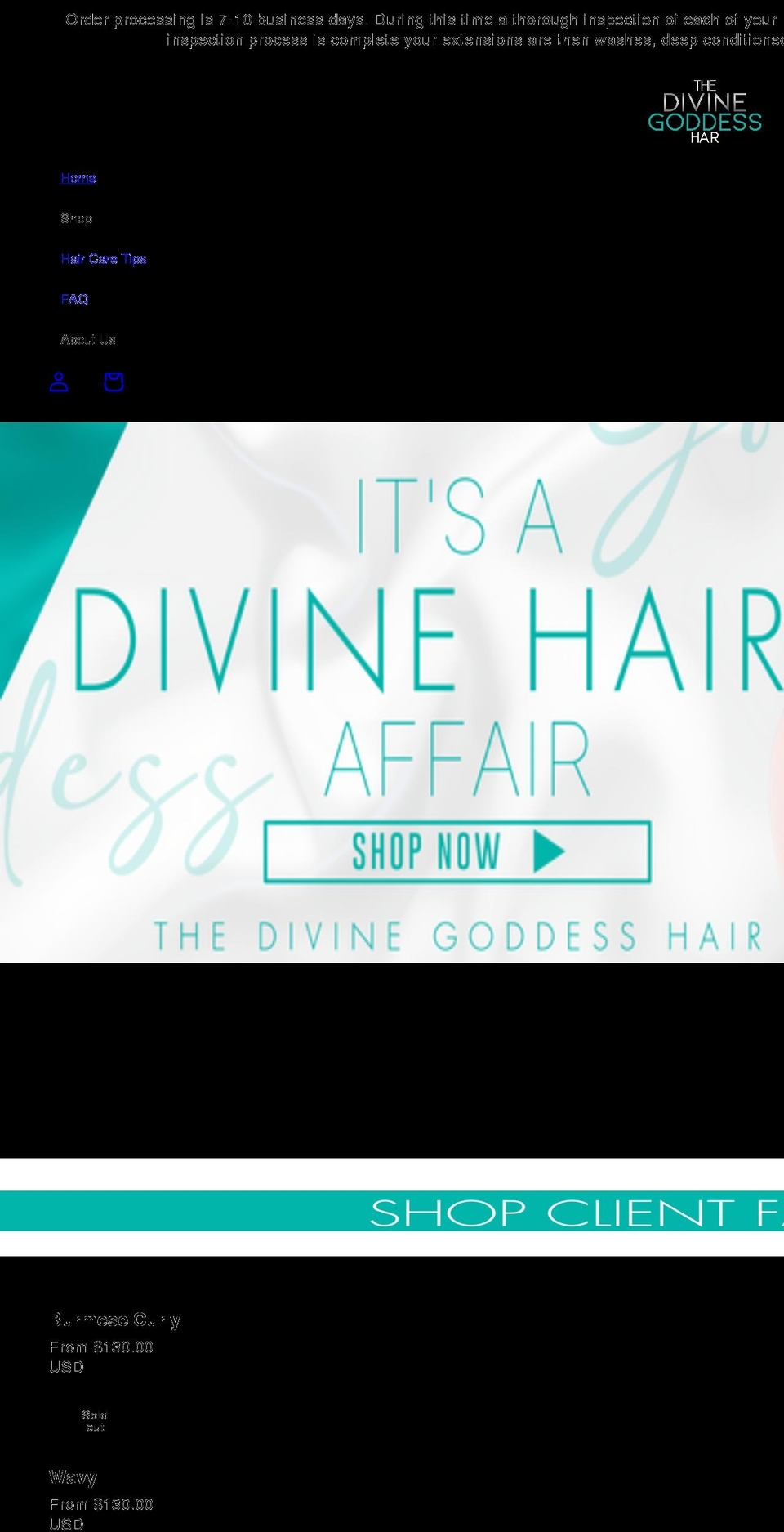 thedivinegoddess.net shopify website screenshot