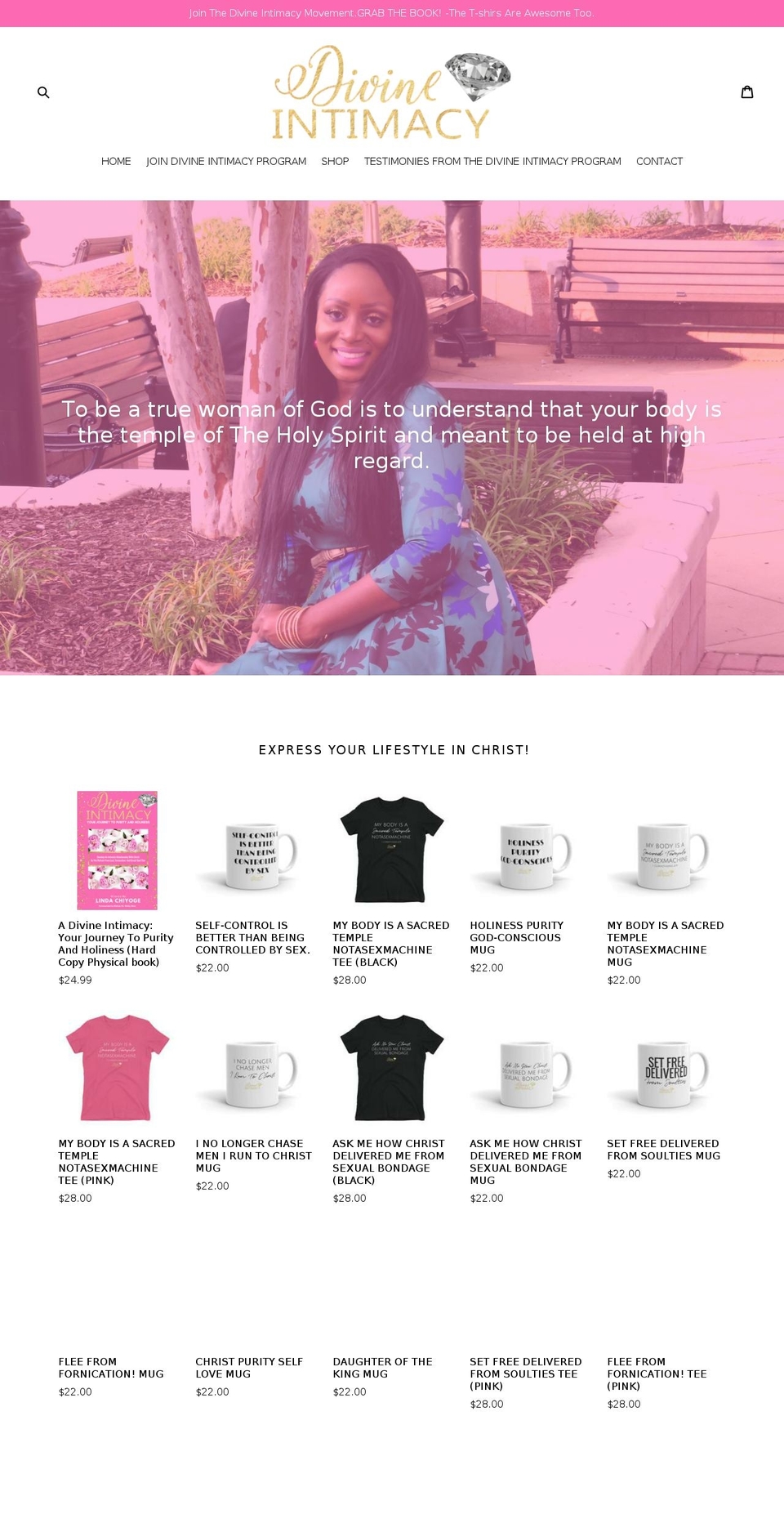 thedivineintimacy.com — Shopify storefront screenshot