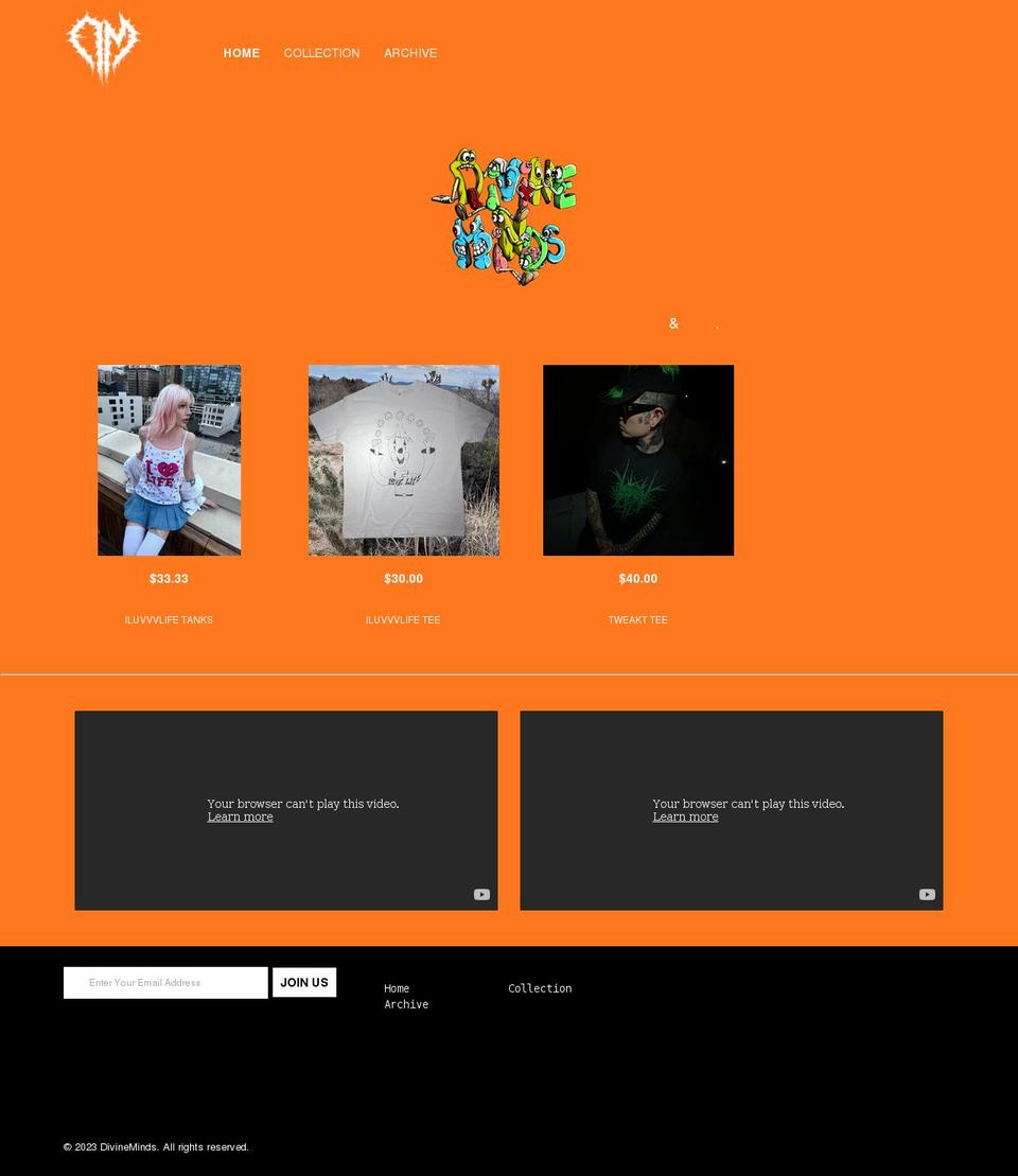 thedivineminds.com shopify website screenshot