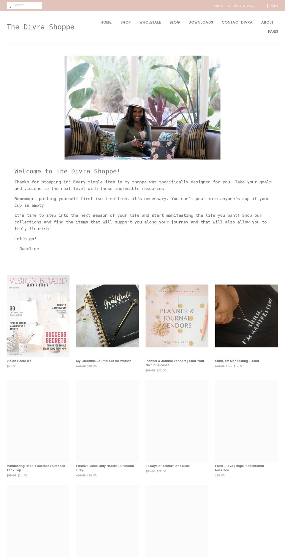 thedivrashoppe.com shopify website screenshot