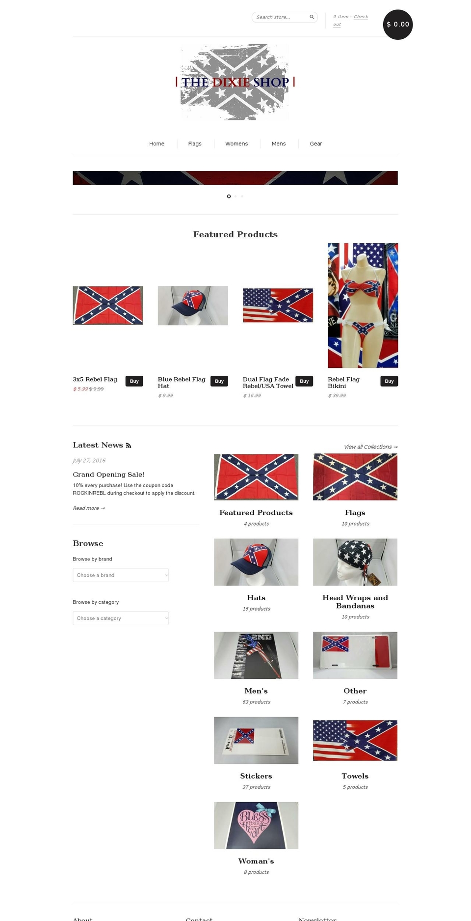 thedixieshop.com shopify website screenshot