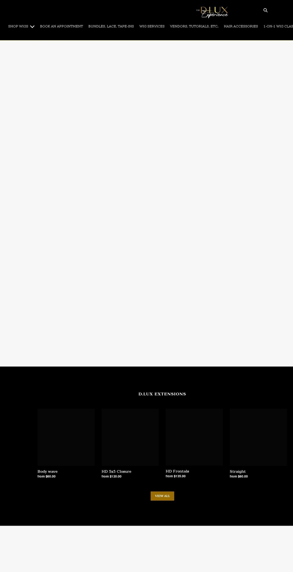 thedluxexperience.com shopify website screenshot