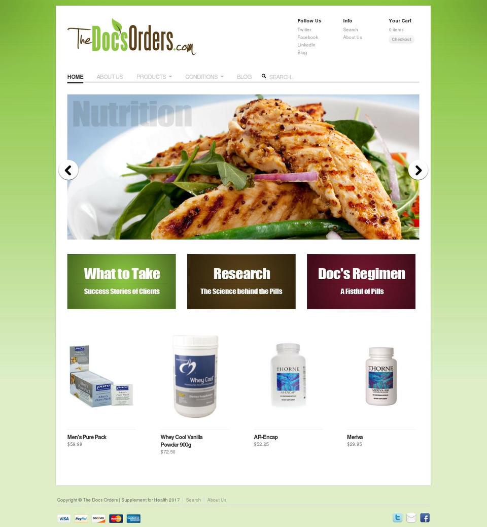 thedocsorders.com shopify website screenshot