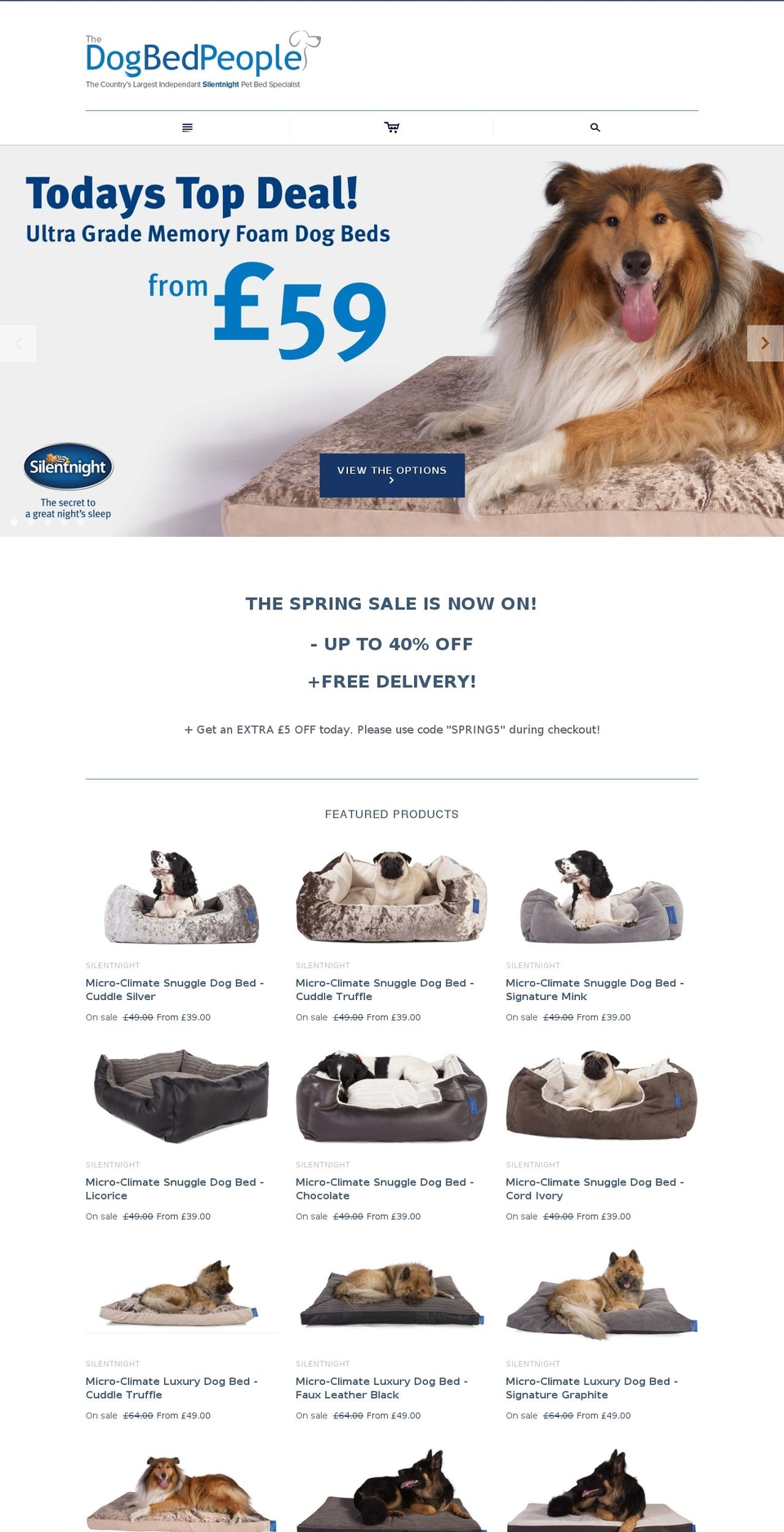 thedogbedpeople.com shopify website screenshot