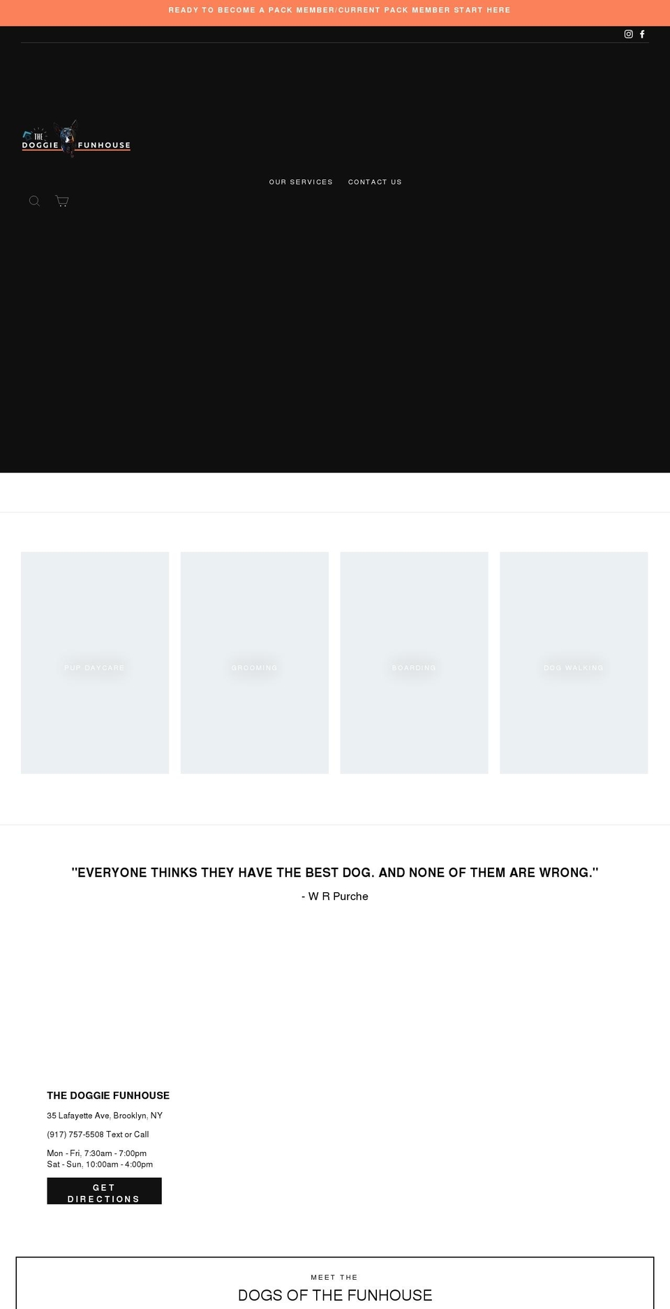 thedoggiefunhouse.com shopify website screenshot