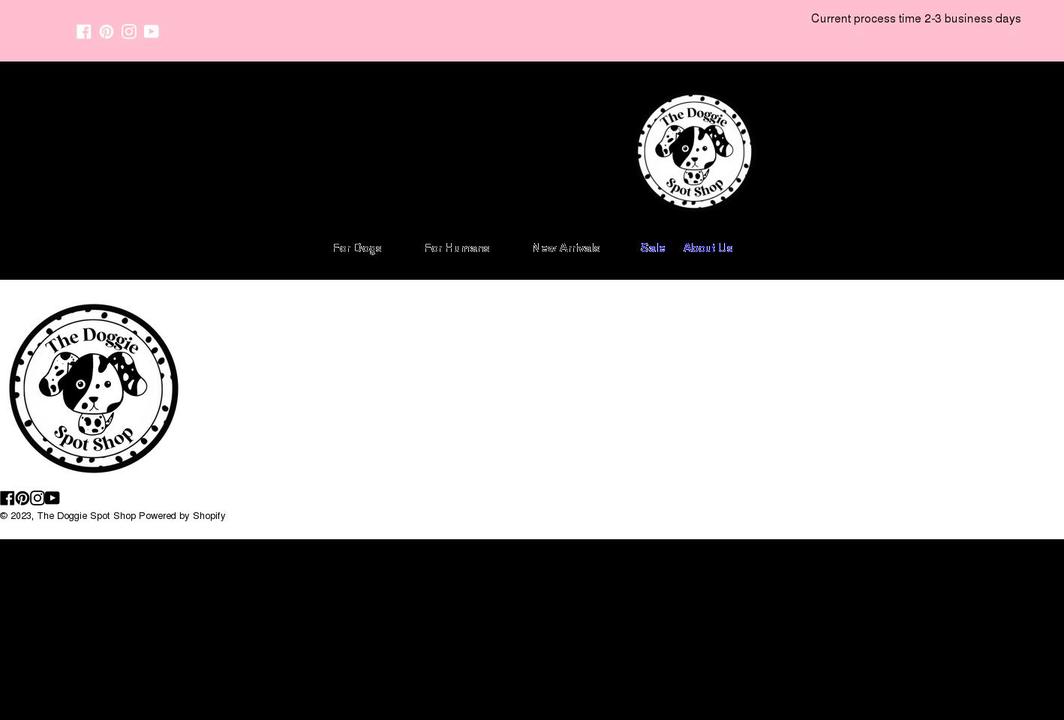 thedoggiespotshop.com shopify website screenshot