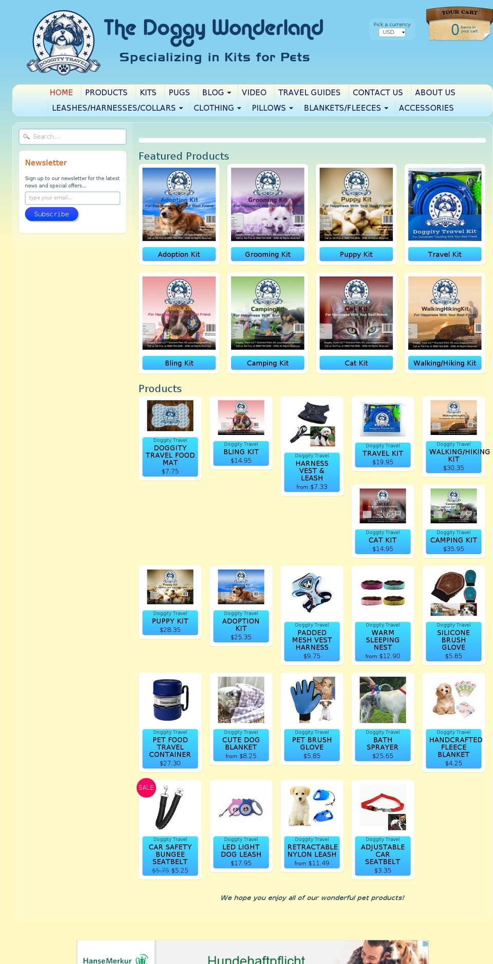 thedoggywonderland.com shopify website screenshot