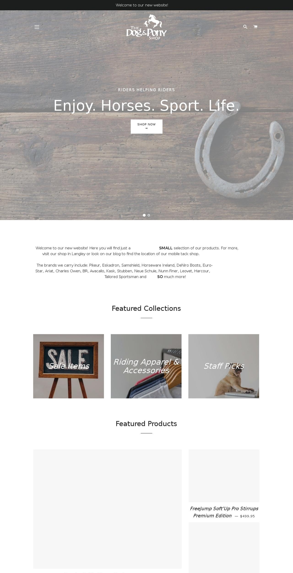 thedognpony.com — Shopify storefront screenshot