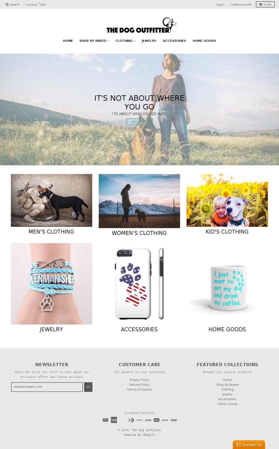 thedogoutfitter.com — Shopify storefront screenshot