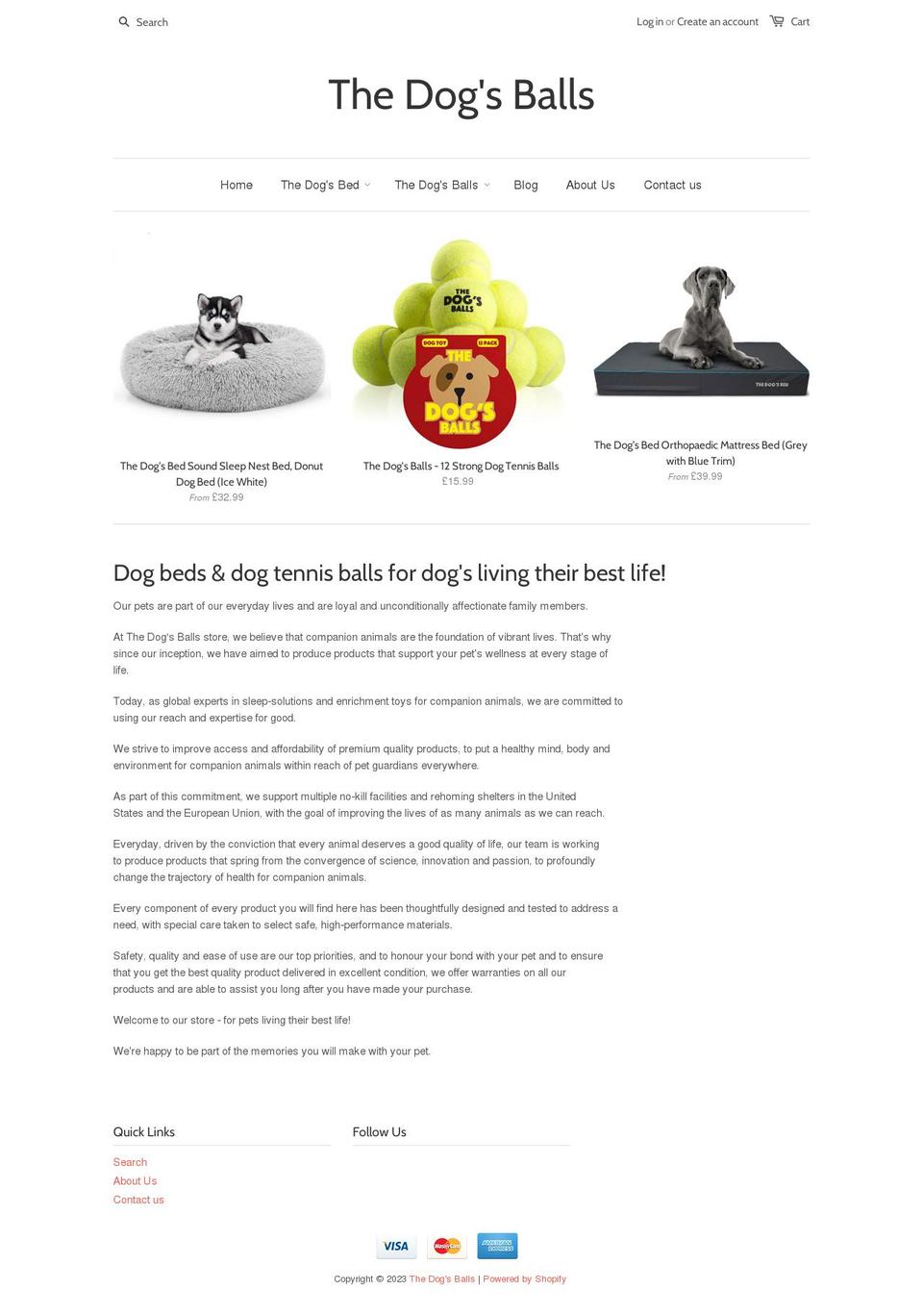 thedogsbed.com shopify website screenshot