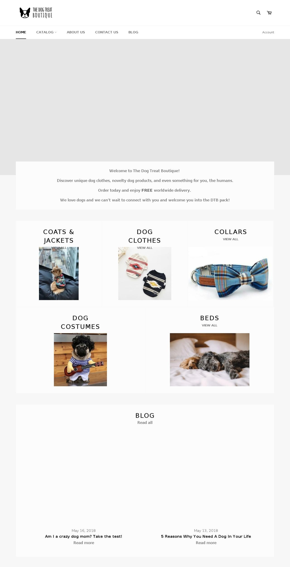 thedogtreatboutique.com — Shopify storefront screenshot