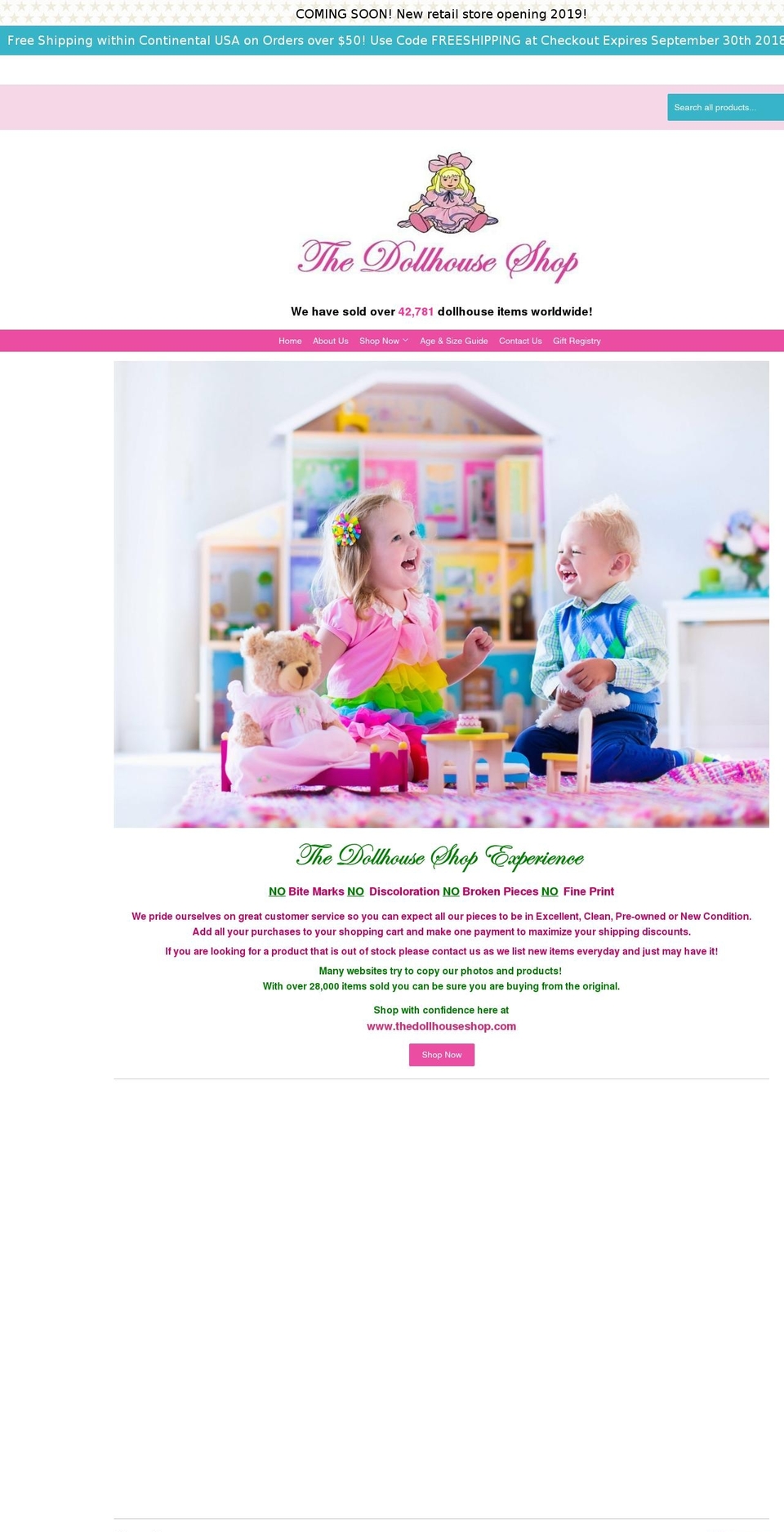 thedollhouseshop.com shopify website screenshot