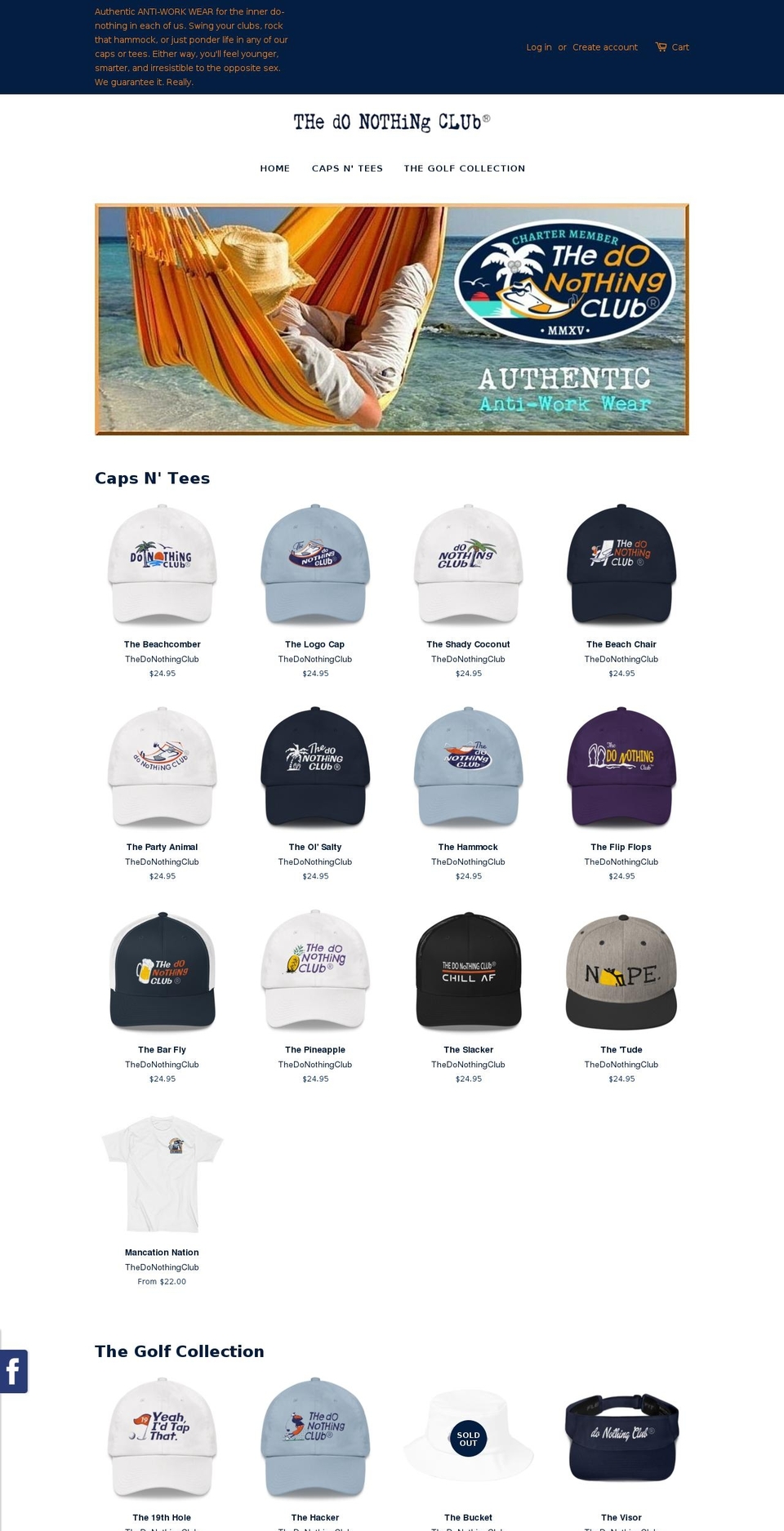 thedonothingclub.com — Shopify storefront screenshot