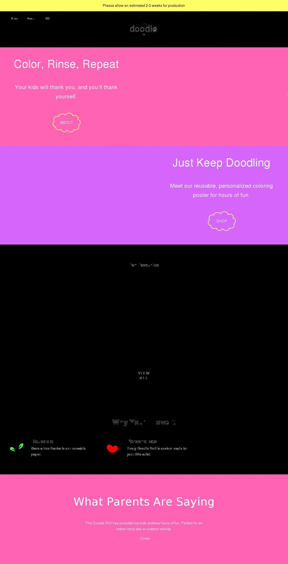 thedoodleroll.com shopify website screenshot