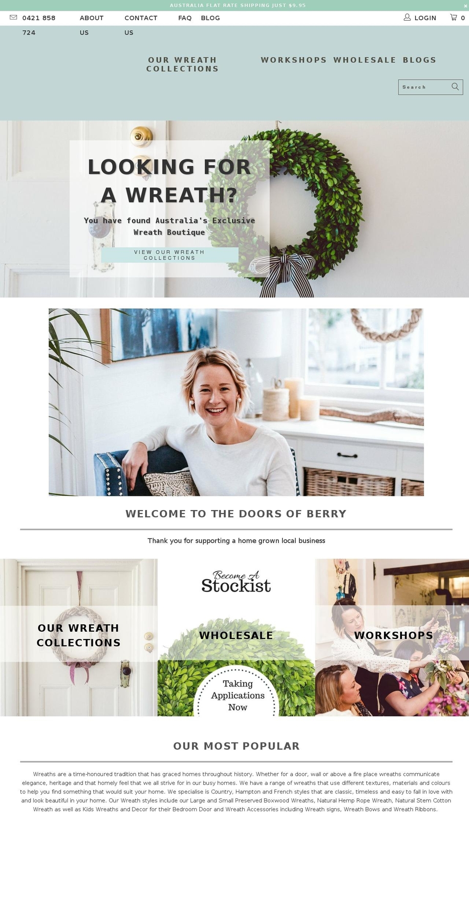 Live Site Shopify theme site example thedoorsofberry.com.au