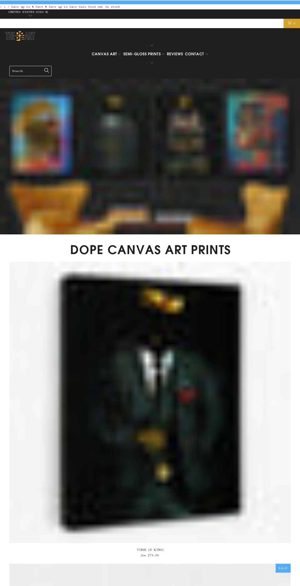 thedopeart.com shopify website screenshot