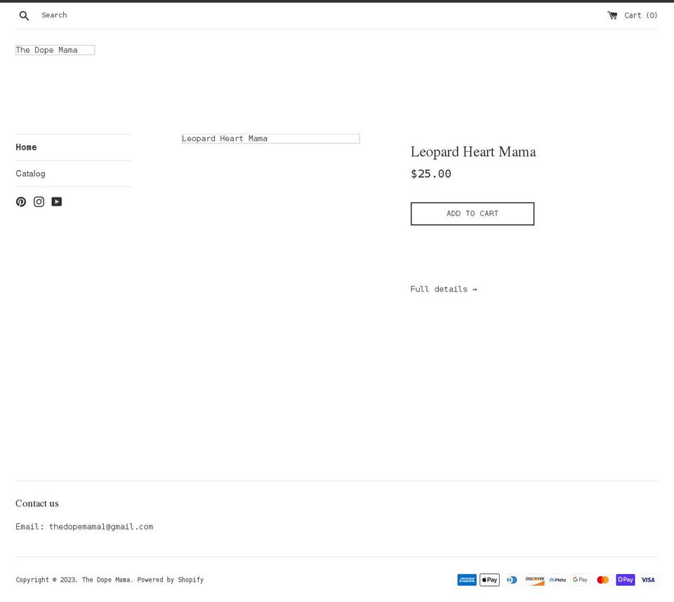 thedopemama.com shopify website screenshot