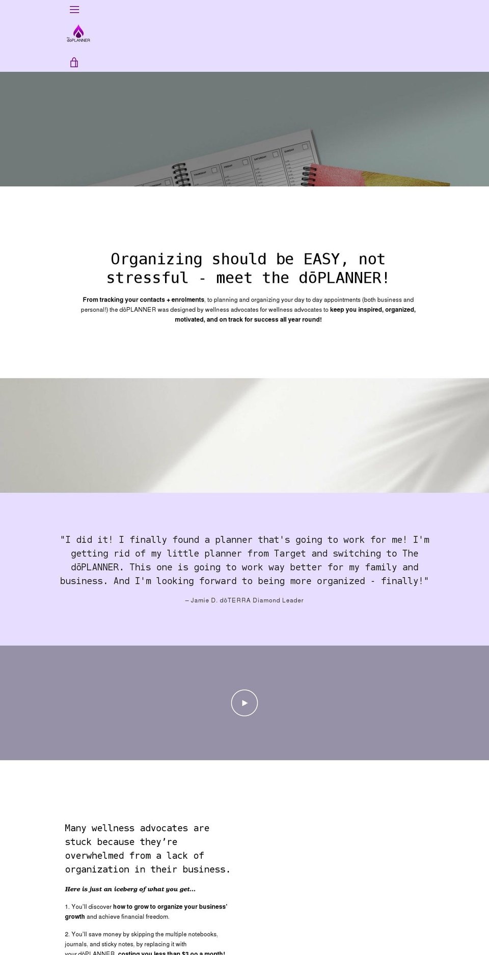thedoplanner.com shopify website screenshot