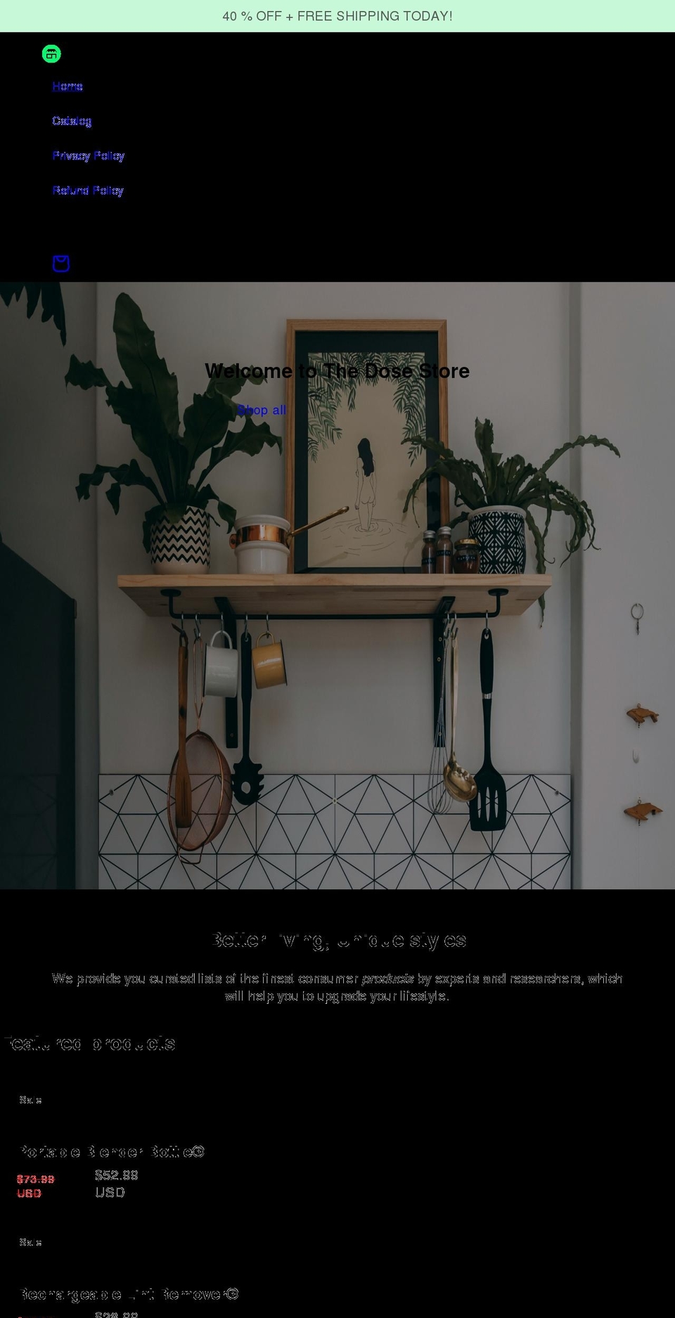 thedosestore.com shopify website screenshot
