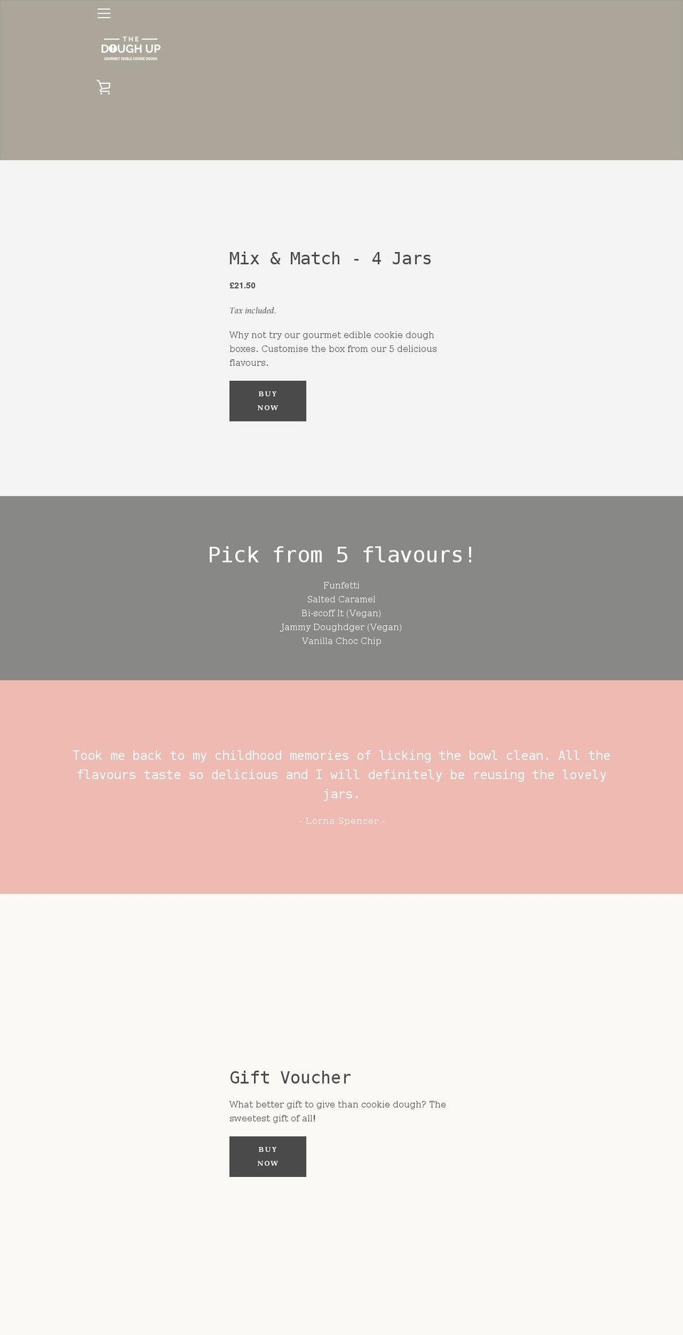 thedoughup.co.uk shopify website screenshot
