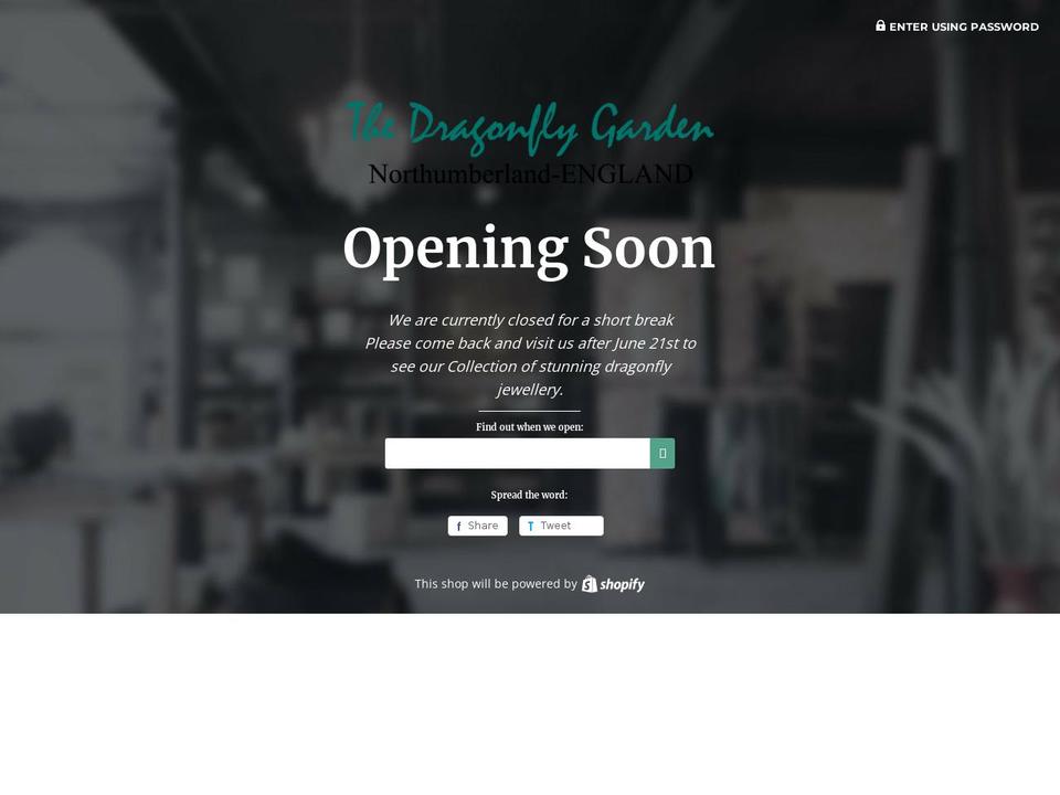 thedragonflygarden.co.uk shopify website screenshot