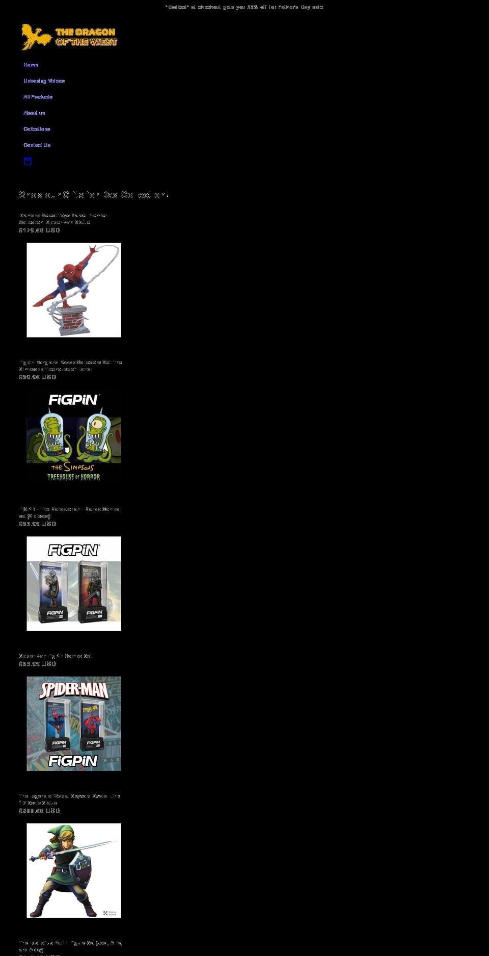 thedragonofthewest.shop shopify website screenshot
