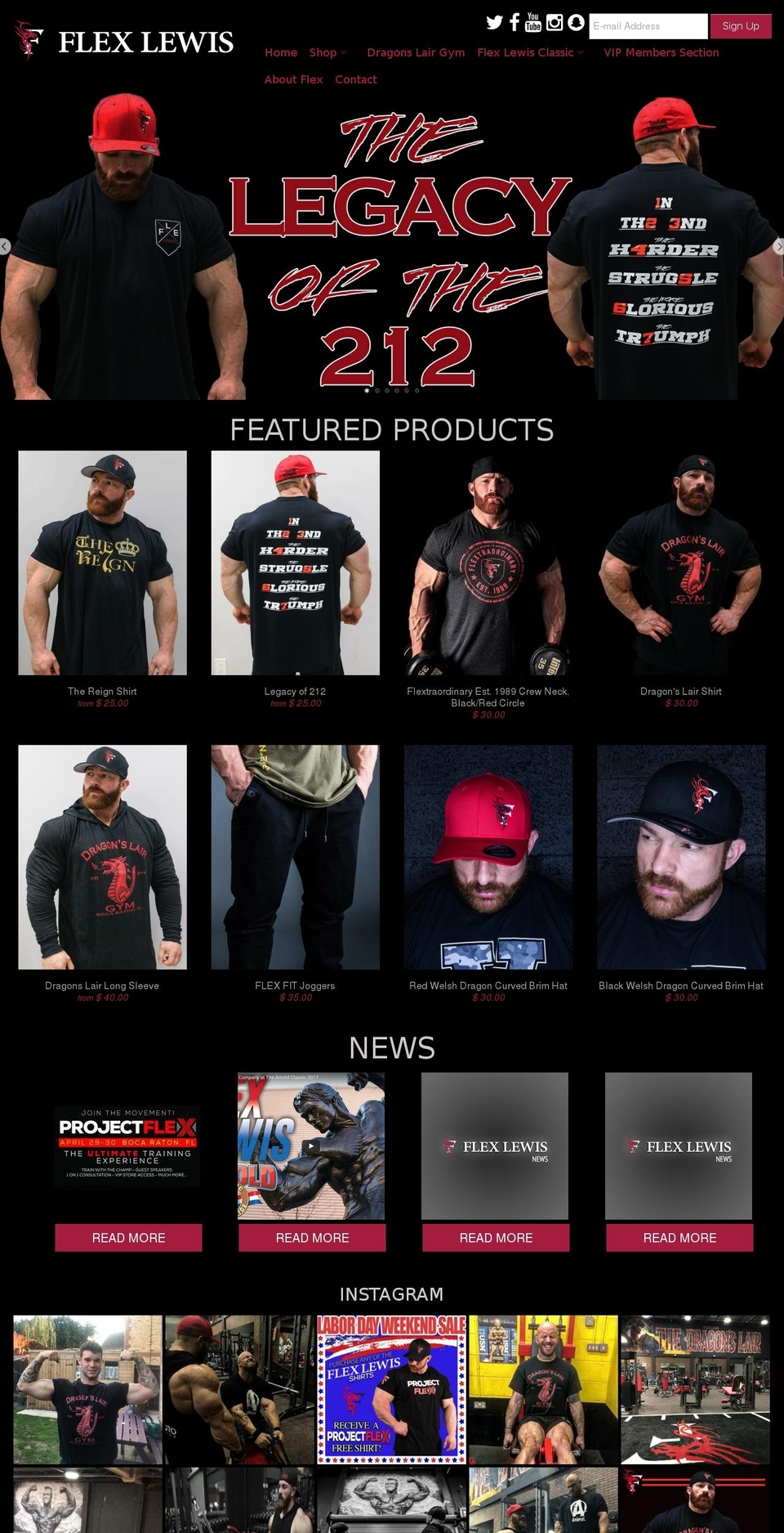 thedragonslairgym.com — Shopify storefront screenshot