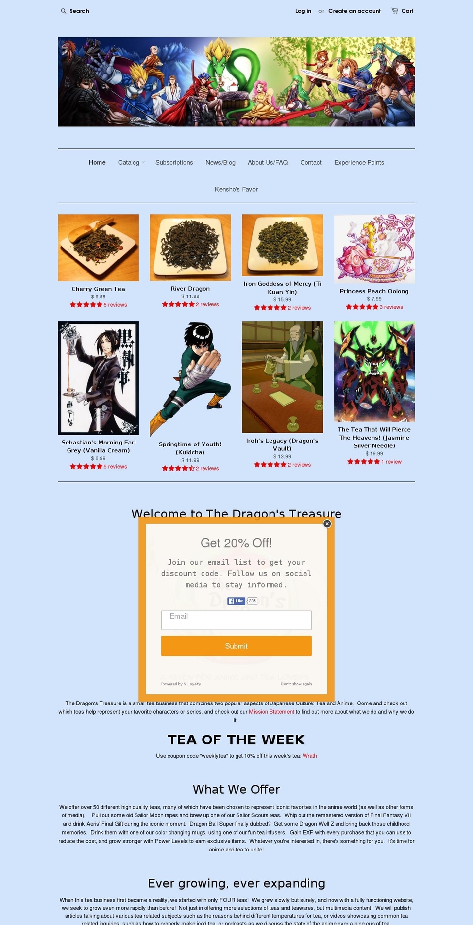 thedragonstreasure.com shopify website screenshot