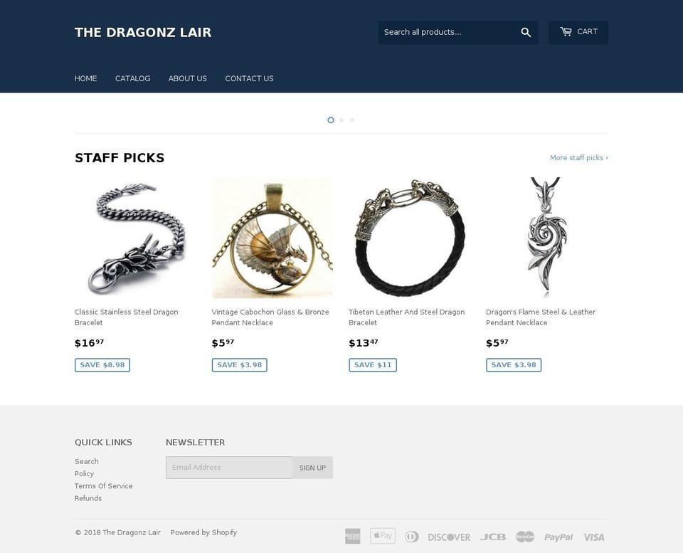 thedragonzlair.com — Shopify storefront screenshot