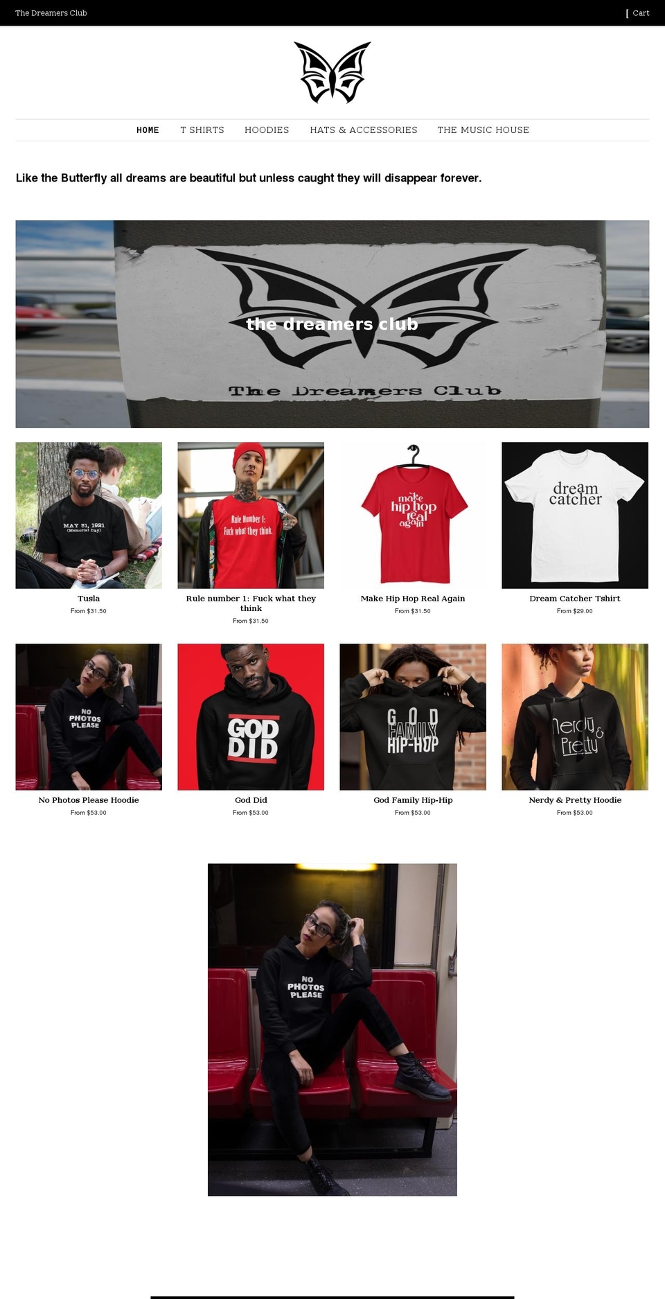 thedreamersclub.net shopify website screenshot