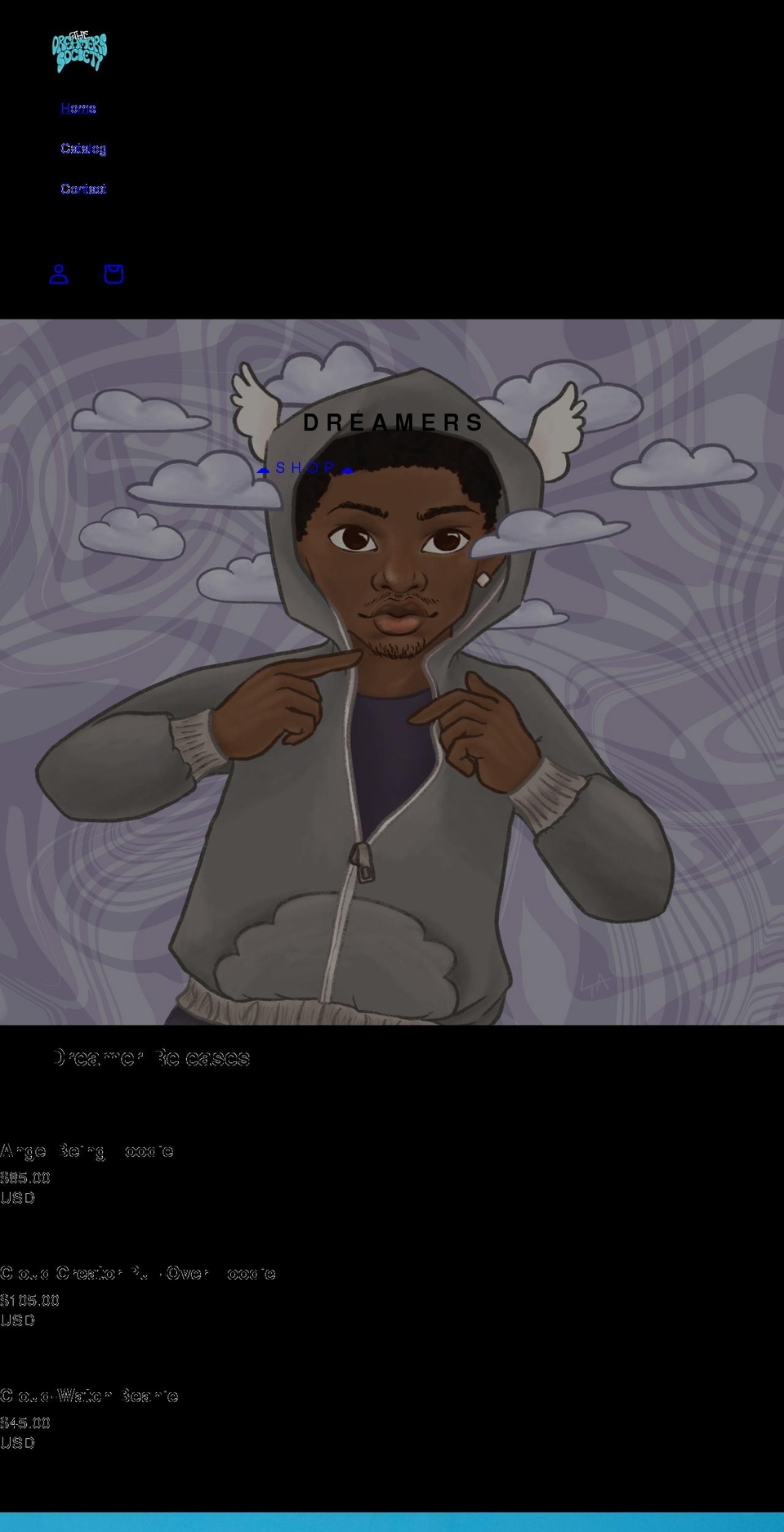 thedreamersociety.com shopify website screenshot