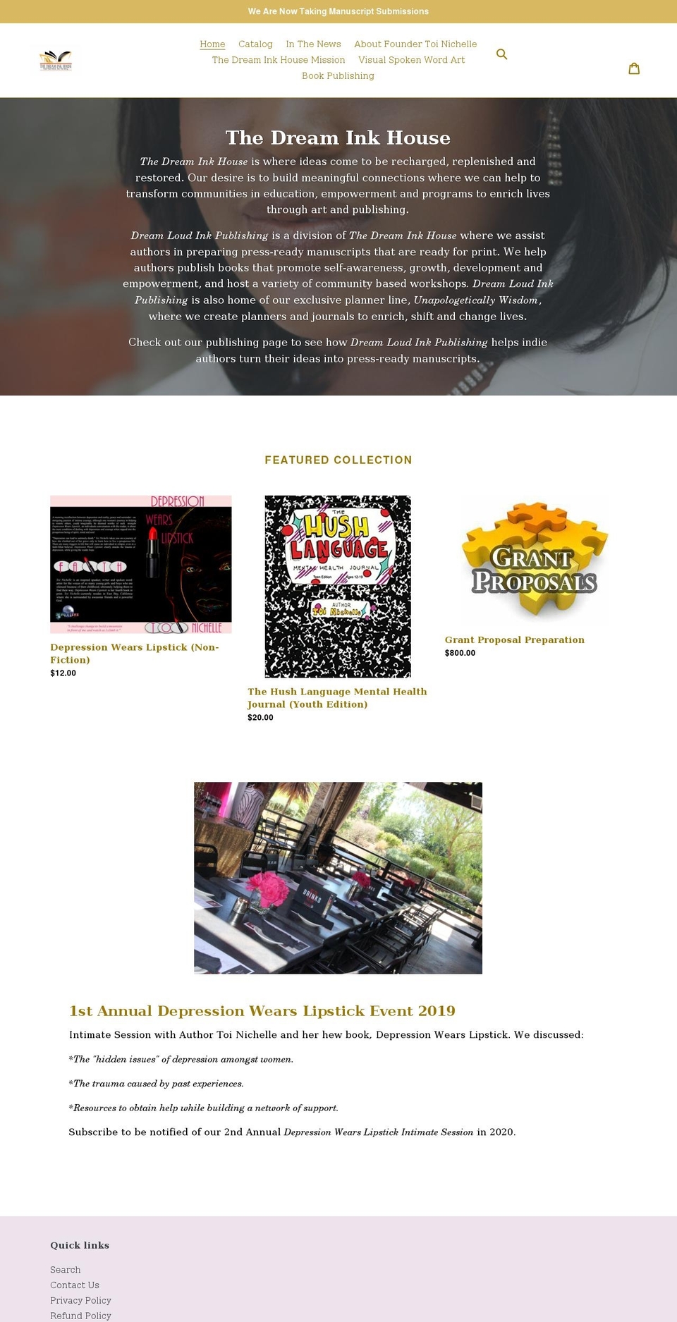 thedreaminkhouse.com shopify website screenshot