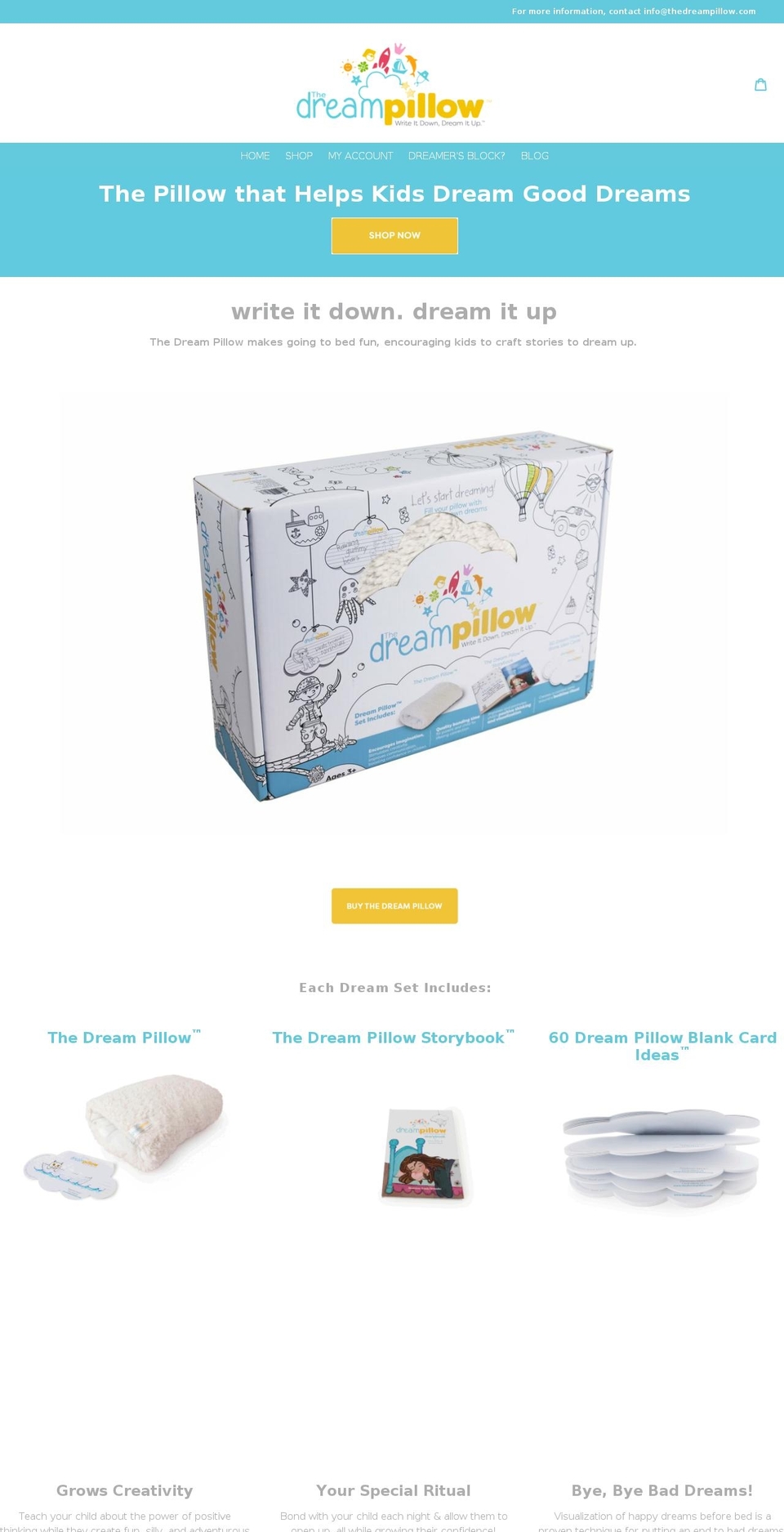 thedreampillow.com shopify website screenshot