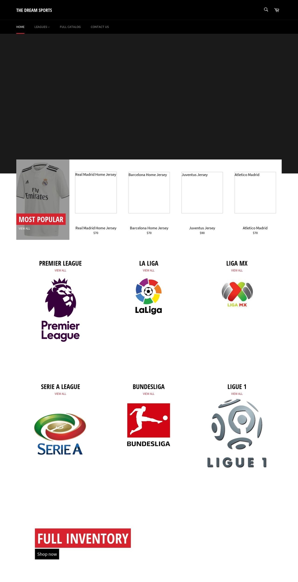 thedreamsports.com — Shopify storefront screenshot