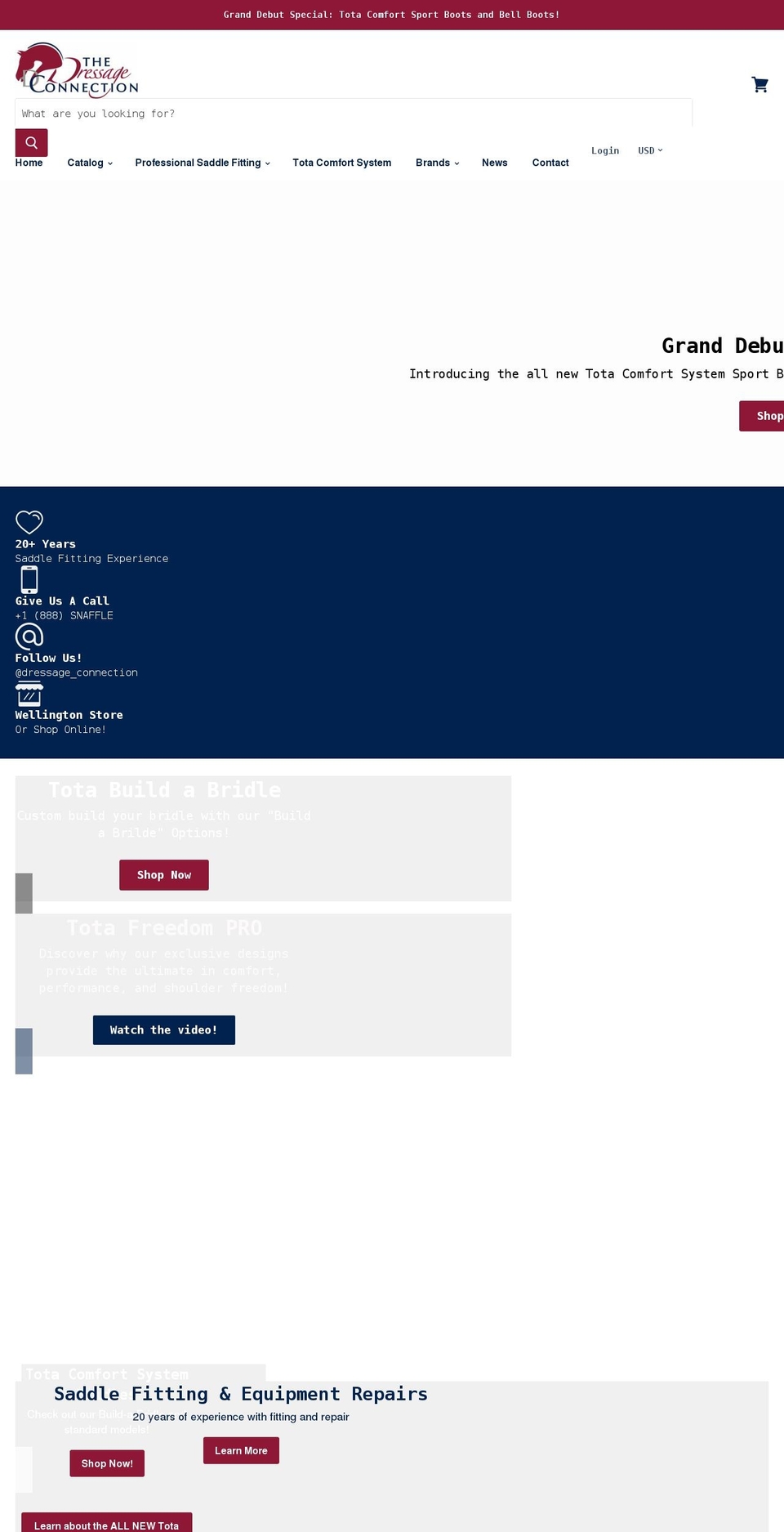 thedressageconnection.com shopify website screenshot