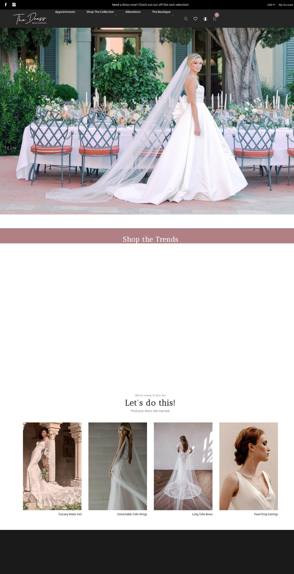 aries Shopify theme site example thedressbride.com