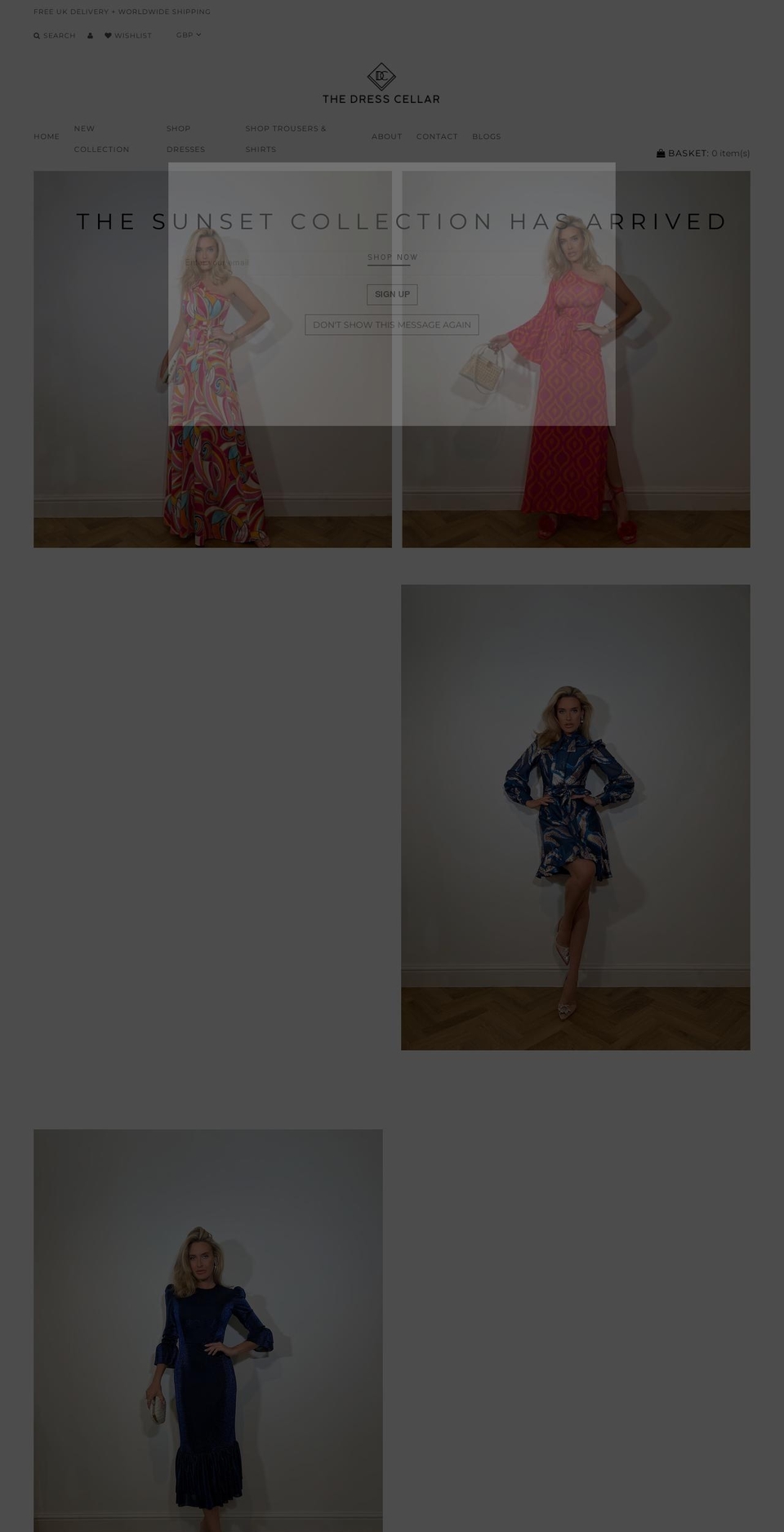 thedresscellar.com shopify website screenshot