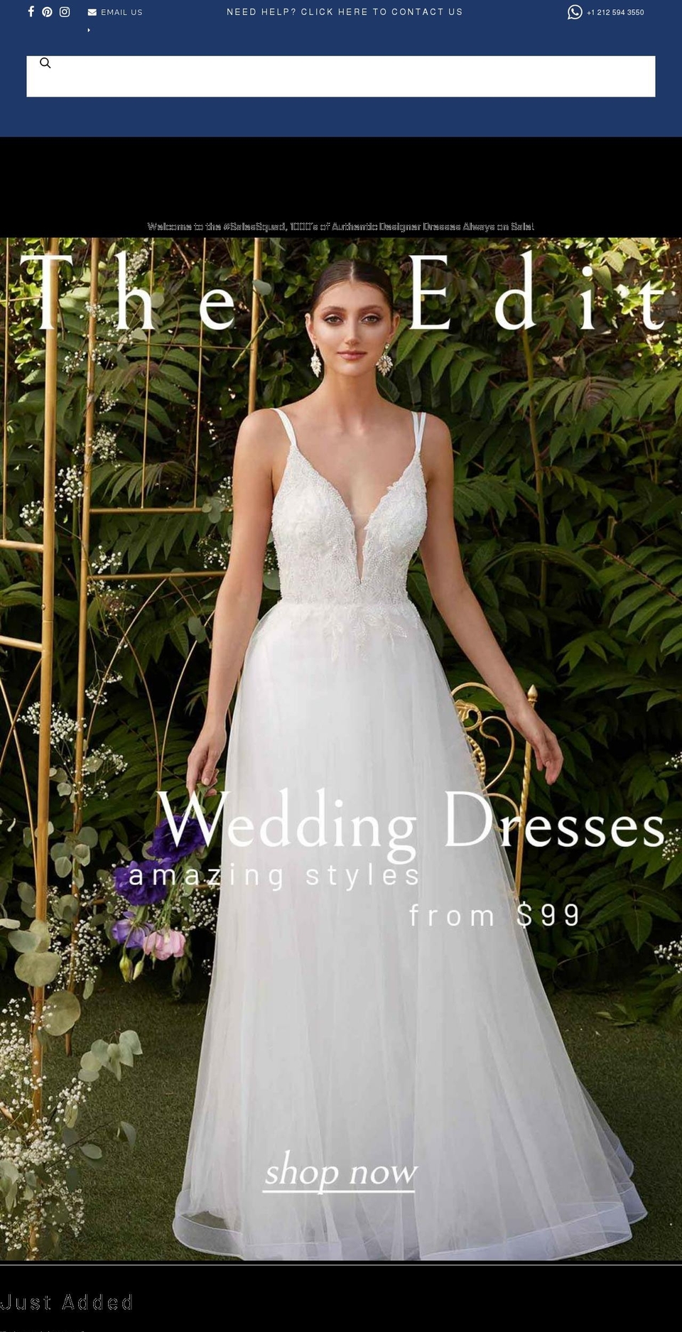 thedresswarehouse.com shopify website screenshot