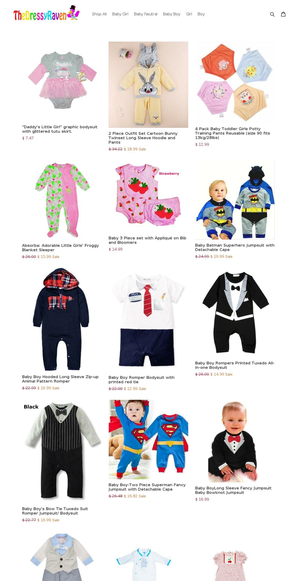 thedressyraven.com shopify website screenshot