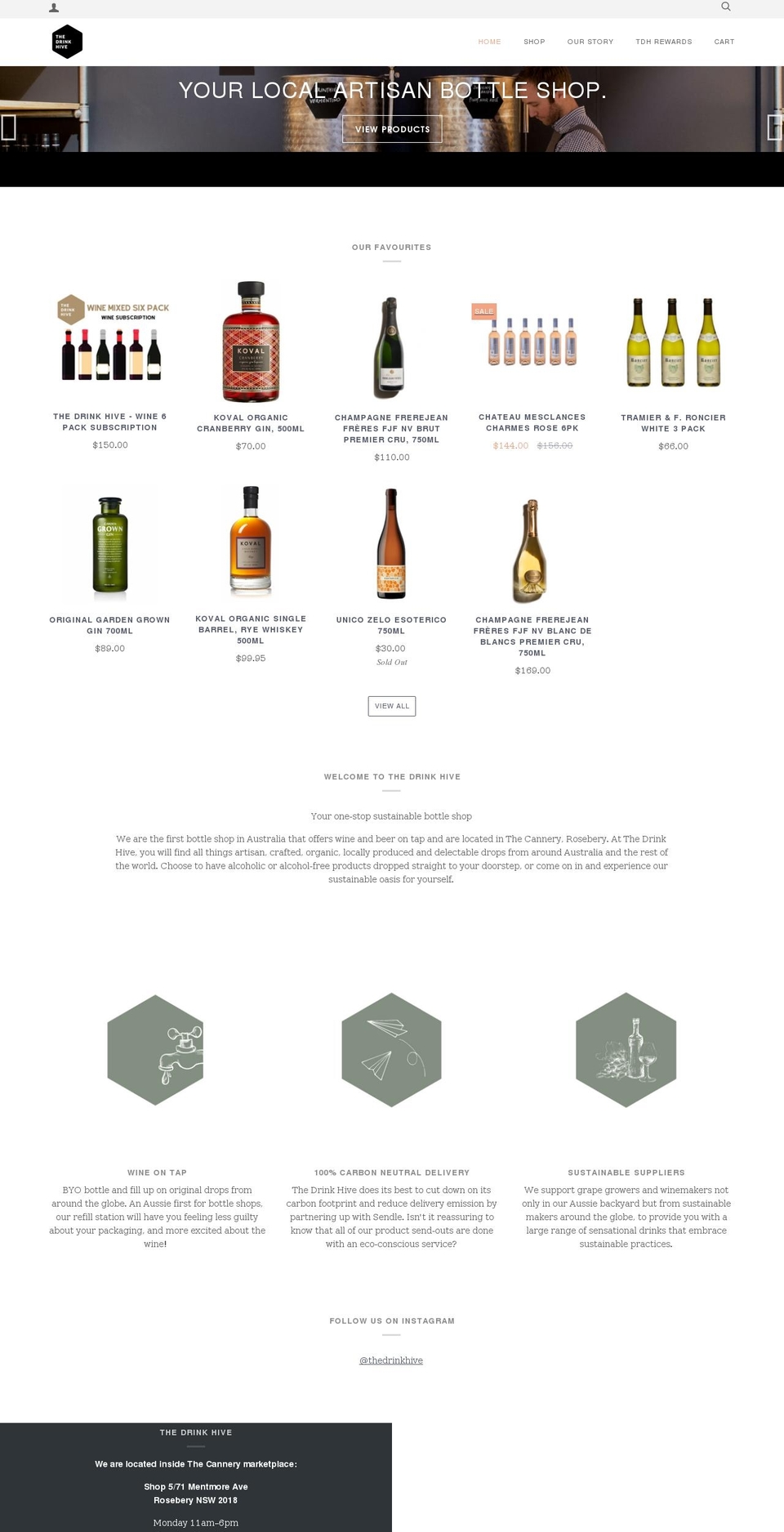 thedrinkhive.com.au shopify website screenshot