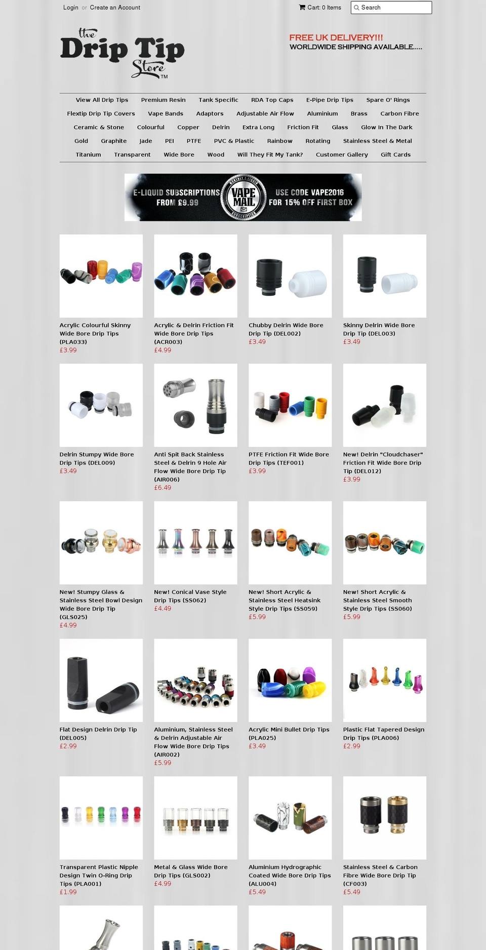 Minimal Shopify theme site example thedriptipstore.com