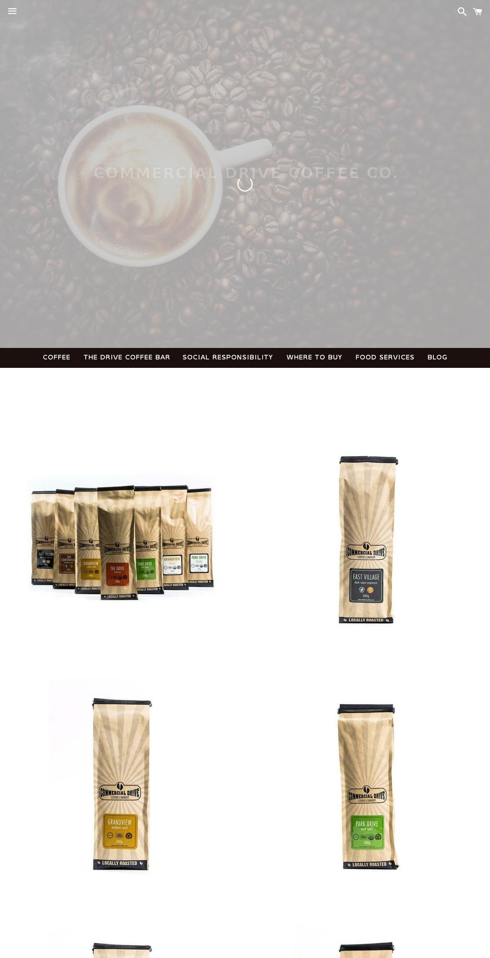 thedrivecoffee.ca shopify website screenshot